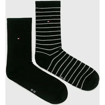 Pánské ponožky Ponožky Tommy Hilfiger 2-pack dámské, černá barva, 100001494 99X, vel. 39/42
