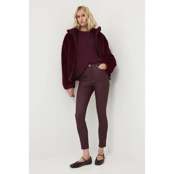 Dámské kalhoty Kalhoty Medicine dámské, vínová barva, přiléhavé, medium waist RW25-SPD700 93X, vel. M