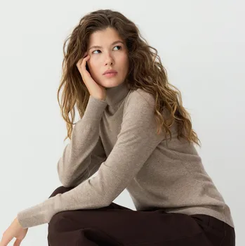 Dámský svetr Reserved - Svetr z vlny merino - kávová - 717HG-84M - 717HG-84M-XS