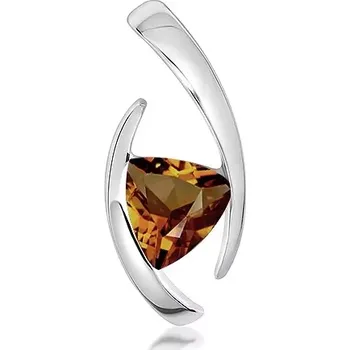 Přívěsek Dirk S Cognac Quartz - stříbrný přívěsek s bílým topazem