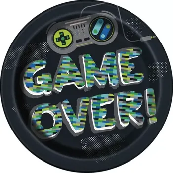 Talíř Papírové talíře Videohry 23cm - 8 ks