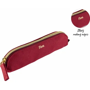 Penál Miquelrius pouzdro se zipem - Botanical Flora, Burgundy, červené