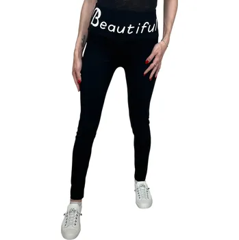 Dámské legíny Aimainir Dámské černé legíny s vyšším pasem BEAUTIFUL Barva: Černá, Velikost: L-XL