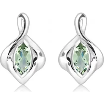 Náušnice Amina S Green Amethyst - stříbrné náušnice se zeleným ametystem