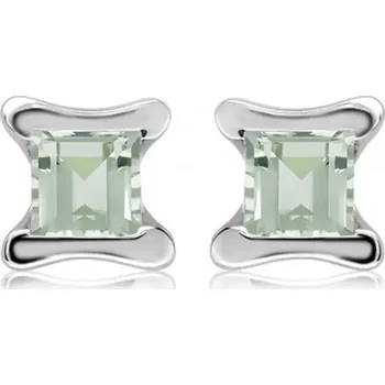 Náušnice Akira S Green Amethyst - stříbrné náušnice s ametystem