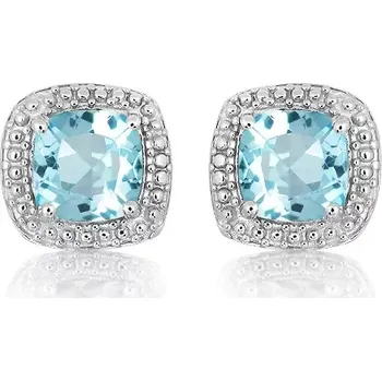 Náušnice Rafal S Blue Topaz - stříbrné náušnice s modrým topazem