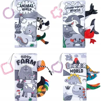 Měkké Senzorické Knížky pro miminka – Sada 4 ks