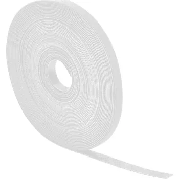 Zip Quadrios 25CA515 pásek se suchým zipem, ke spojování, háčková a flaušová část, bílá, metrové zboží