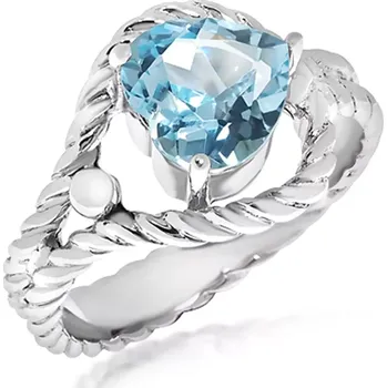 Prsten Tesa S Blue Topaz - prsten ze stříbra s modrým topazem
