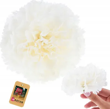 umělá květina KVĚTINOVÁ HLAVIČKA KARAFIÁT PRO TVORBU UMĚLÉ KVĚTINY JAKO ŽIVÉ NA NA ARANŽOVÁNÍ BÍLÉ