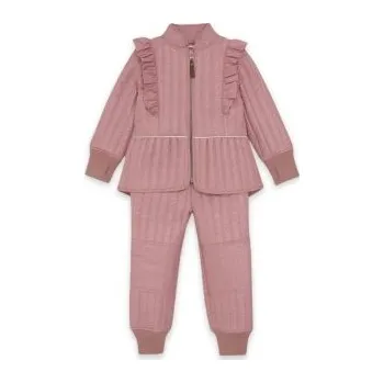 Kojenecká souprava En Fant Dívčí termo set s volánky Glitter - Old Rose, vel. 86