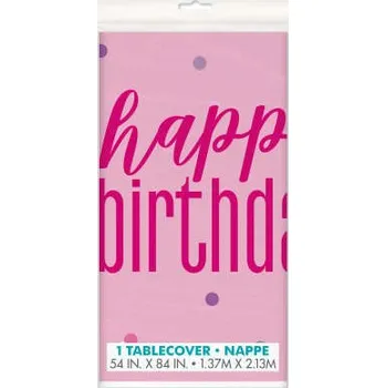 Jednorázový ubrus Plastový ubrus Glitz růžový