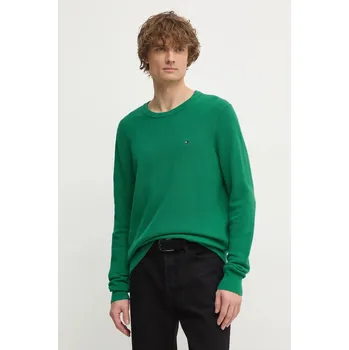 Pánský svetr Bavlněný svetr Tommy Hilfiger MW0MW36347 zelená 77X, vel. M