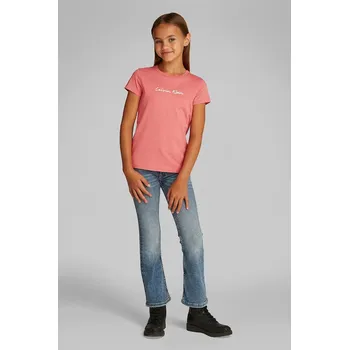 Chlapecké tričko Dětské bavlněné tričko Calvin Klein Jeans IG0IG02857.104.116.PPYA růžová 42X, vel. 116