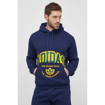 Pánská mikina Mikina adidas Originals pánská, tmavomodrá barva, s kapucí, s potiskem, IS0235 59X, vel. XS