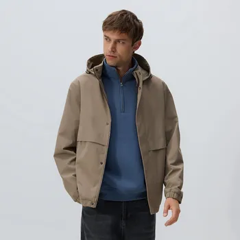 Dámský kabát Reserved - Hladká bunda s kapucí - béžová - 6829H-80X - 6829H-80X-L