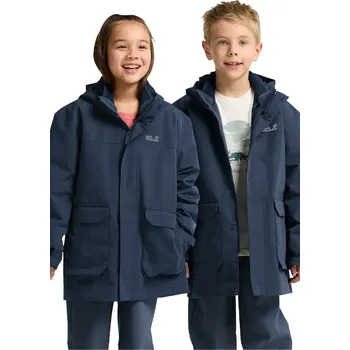 Chlapecká bunda Dětská bunda Jack Wolfskin 3IN1 CANVEY KIDS A65315 námořnická modř 59X, vel. 152