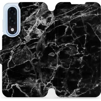 Pouzdro na mobilní telefon Flipové pouzdro Mobiwear - OnePlus Nord 5 - V056P Černý mramor (Knížkové flip pouzdro, obal, kryt na mobil OnePlus Nord 5 - V056P Černý mramor, materiál Umělá kůže + TPU - ochrana 360°, stojánek, silikonová vanička, magnetické zavírání)