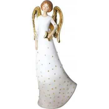 Obraz FIGURKA ANDĚL BÍLO-ZLATÝ STŘEDNÍ