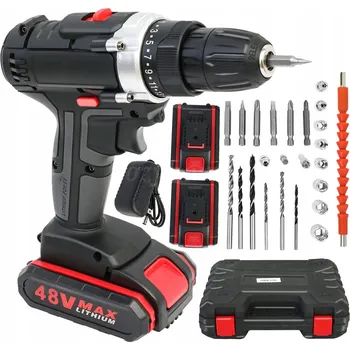 SADA AKUMULÁTOROVÝCH VRTACÍCH ŠROUBOVÁKŮ 48 V SE 2 AKU A NABÍJEČKOU