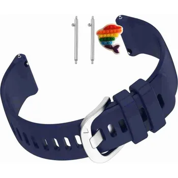 Řemínek na hodinky Řemínek Řemínek pro Garett Women Nicole, Silikonová Spona Stříbrná Tmavě Modrá