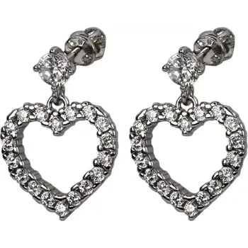 Náušnice Grace - stříbrné srdíčkové náušnice