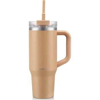 Termoska Termohrnek Quencher TRAVEL MUG Tumbler 1,2 l béžový, latte - BODUM (Termohrnek Quencher H2.O FlowState Tumbler 1200 ml, Warm Coffee - BODUM)