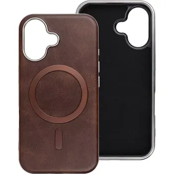 Pouzdro na mobilní telefon Gentleman Mag Cover iPhone 17 – hnědý kryt (Gentleman Mag Cover pouzdro pro Apple iPhone 17 – hnědý obal z ekokůže s MagSafe a ochranou fotoaparátu)