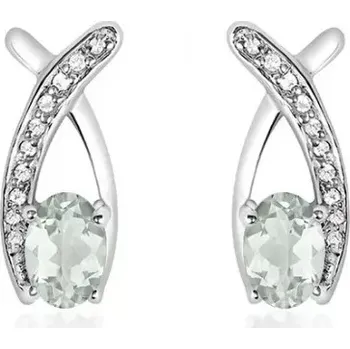 Náušnice Ranko S Green Amethyst - stříbrné náušnice se zeleným ametystem