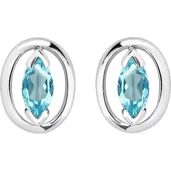 Náušnice Ivica S Blue Topaz - stříbrné náušnice s modrým topazem