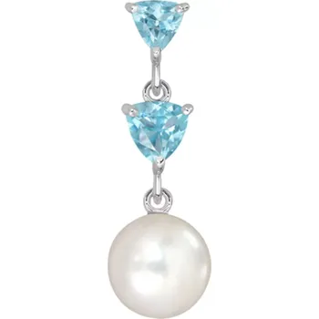 Přívěsek Elna S Pearl and Blue Topaz - stříbrný přívěsek s perlou a modrým topazem
