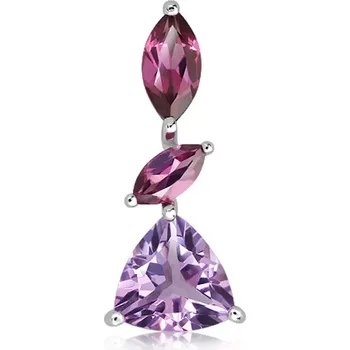 Přívěsek Menavia S Ametyst - stříbrný přívěsek s ametystem a rhodolitem