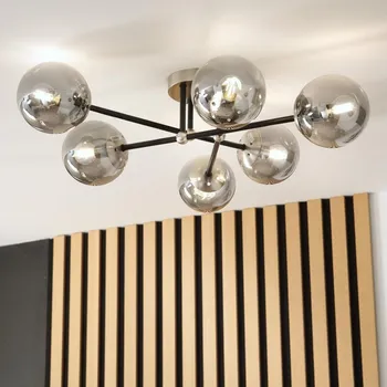 Brilagi - Přisazený lustr MALIVA 6xE14/15W/230V matný chrom/kouřová