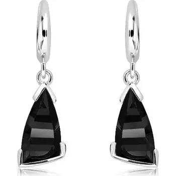 Šperk Myra S Black Quartz - stříbrné náušnice s černým křemenem