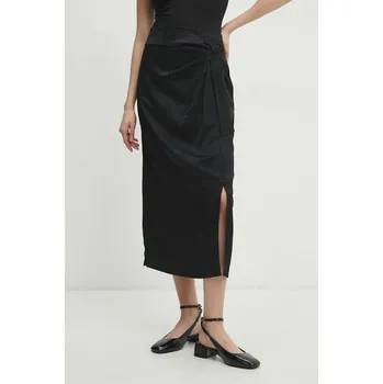 Dámská sukně Sukně Answear.LAB černá barva, midi 37052yj.FKK 99X, vel. M