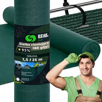 zahradní zástěna Real Home Stínící síť 1,5x25m maskovací 95% plotové síto 180g + UV