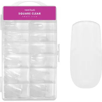 NANI gel tipy v boxu, 120 ks, 10 vel. - Square Clear , krátké