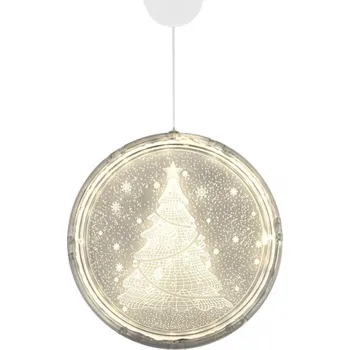 Vánoce Vánoční LED závěsná dekorace kulatá - Stromek Osvětlení: Studená bílá