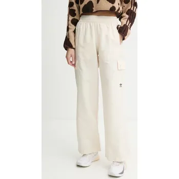Dámské kalhoty Kalhoty adidas Originals Essentials Woven Cargo dámské, béžová barva, hladké, IX9970 08X, vel. L