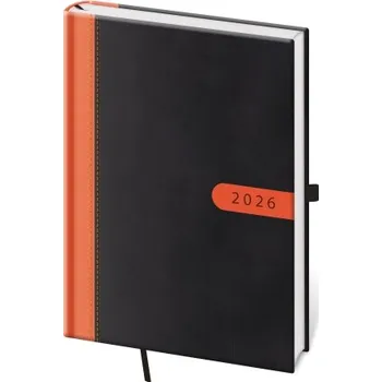 Diář Bora týdenní černooranžový diář A5
