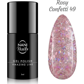 Lak na nehty NANI gel lak Amazing Line 5 ml - Rosy Confetti