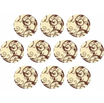 Čokoláda Cake Masters Kolečka z bílé čokolády Ornamenty 10ks