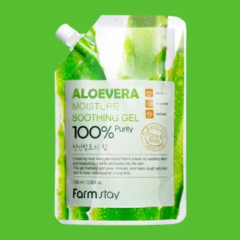 Pleťový krém Farm Stay - Aloe Vera Moisture Soothing Gel Pouch - Multifunkční gel s extraktem z aloe vera - 100 ml