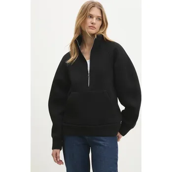 Dámská mikina Mikina Answear.LAB dámská, černá barva, hladká 92770.IKK 99X, vel. M/L