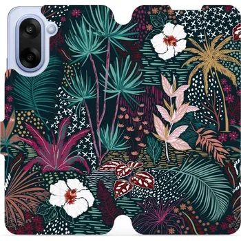 Pouzdro na mobilní telefon Flipové pouzdro Mobiwear - OnePlus Nord CE5 - VP13S Temná flóra (Knížkové flip pouzdro, obal, kryt na mobil OnePlus Nord CE 5 - VP13S Temná flóra, materiál Umělá kůže + TPU - ochrana 360°, stojánek, silikonová vanička, magnetické zavírání)