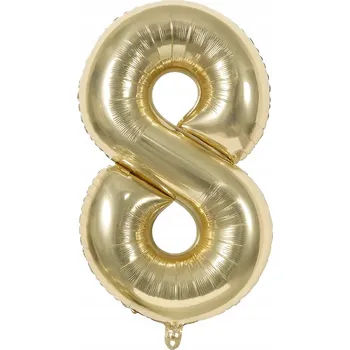 Balónek Fóliový balónek ČÍSLICE 8 Šampaňské zlato 100 cm