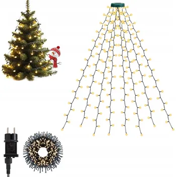 Vánoce VÁNOČNÍ OSVĚTLENÍ NA STROMEČEK Venkovní Vánoční Bílé Teplé Světýlka 280 LED 2m