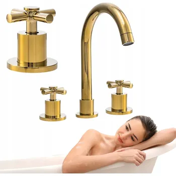 Vodovodní baterie Stojánková umyvadlová baterie Silla VERANNI zlatá