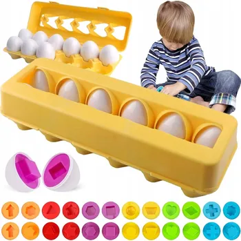 Puzzle VZDĚLÁVACÍ SKLÁDAČKA SORTER VAJÍČKA PUZZLE MONTESSORI HRAČKA PRO MALÉ DÍTĚ