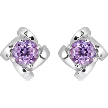 Náušnice Alvis S Ametyst - stříbrné náušnice s ametystem